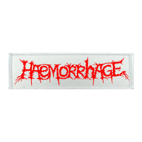 HAEMORRHAGE - Logo PATCH (RED ON WHITE)