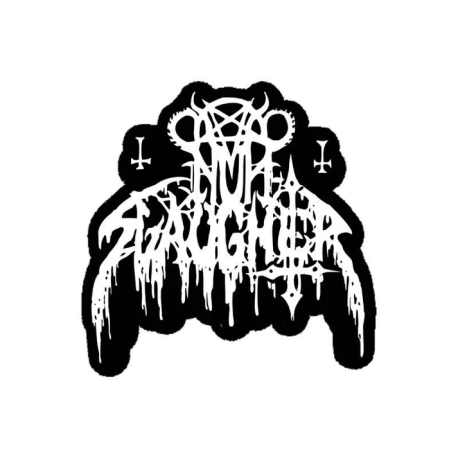NUNSLAUGHTER - Logo  (WHITE) PATCH